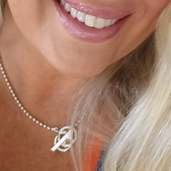 GUCCI DOUBLE GG NECKLACE Statement Logo Necklace 16 inches - Picture 2 of 6